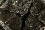 Septarian Dragon Egg Geode - Black Crystals #109976-1